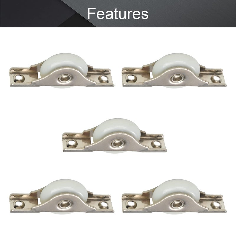MroMax 5Pcs Screen Door Rollers 29mm/1.14"" Dia White Sliding Wheel Electroplating Sliding Wheel with Stainless Steel Shell for Garage Screen Door - Image 4